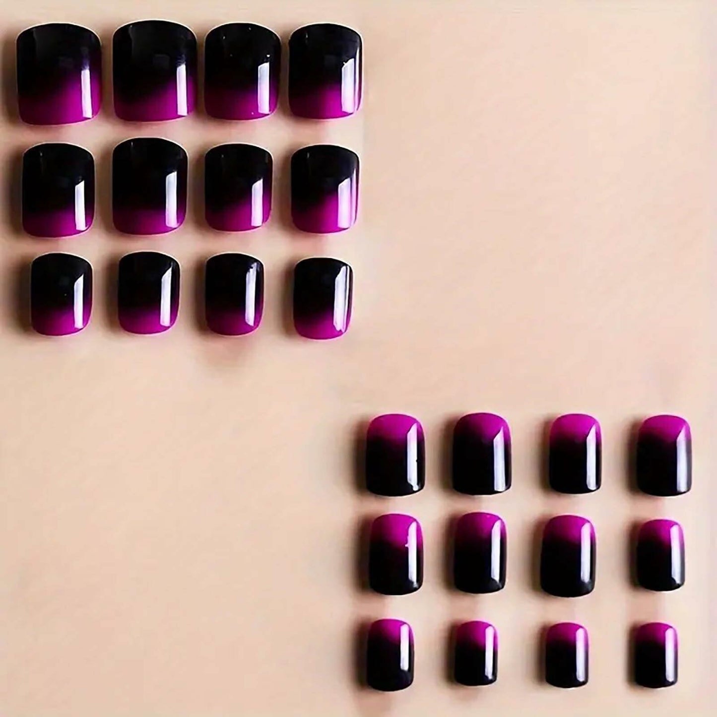 RTKHFZE French Tip Pink Long Square Press On Nails 24pcs Flower Rhinestones