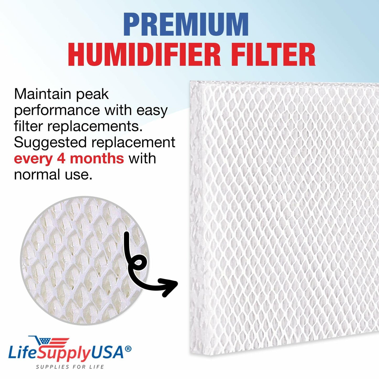LifeSupplyUSA Humidifier Filter Replacement Pad Compatible Honeywell HAC-801
