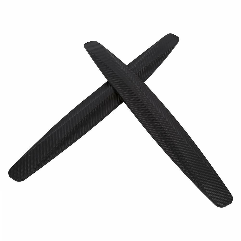 Bumper Protector 2Pcs Carbon Fiber Front Rear Guards Corner Black Sticker
