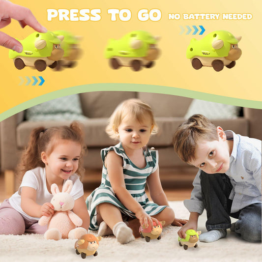 Press and Go Cars Toddler Toy Bull Animal Car for 1 Year Old Boy