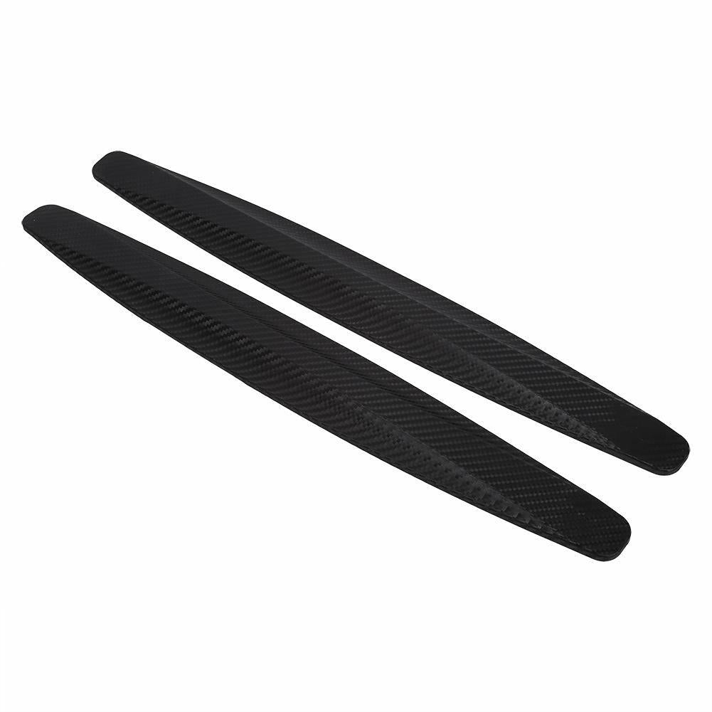Bumper Protector 2Pcs Carbon Fiber Front Rear Guards Corner Black Sticker