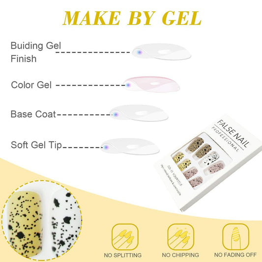 24Pcs Easter Acrylic Press On Nails Medium Daisy Floral Square False Nails