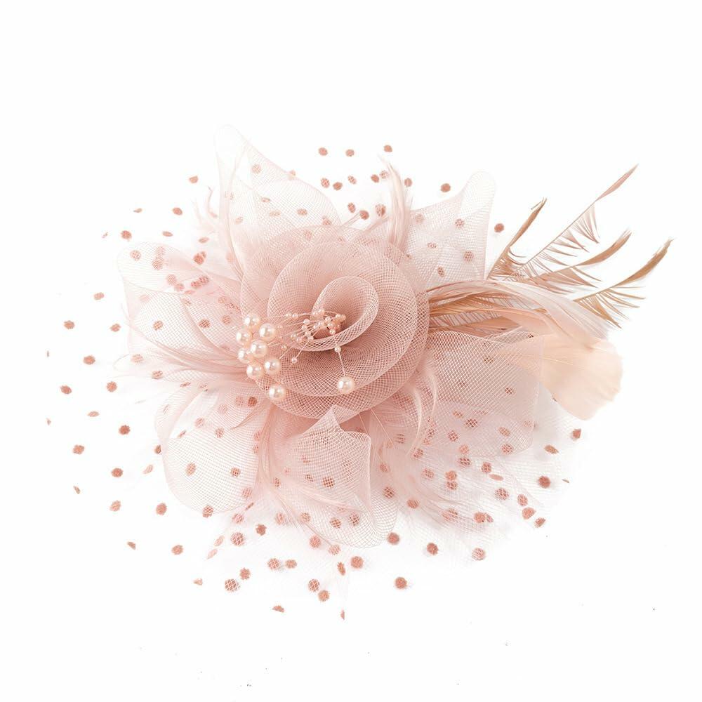 SHUERIET Women’s Black Feather Fascinator Hat 1920s Tea Party Derby