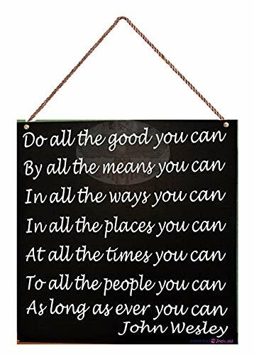 TSOSK Wooden Sign John Wesley Inspirational Quote 8x12 INCH Motivational