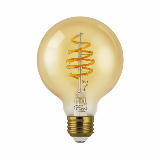 Euri Lighting VG25-3020ad Dimmable LED G25 Filament Bulb Amber Glass 1 Count