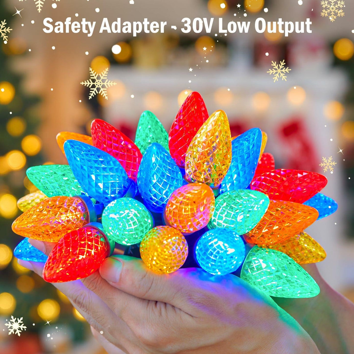 Brightown 2 Pack C9 Christmas Lights 200 LED 162FT Multicolor Timer 8 Modes