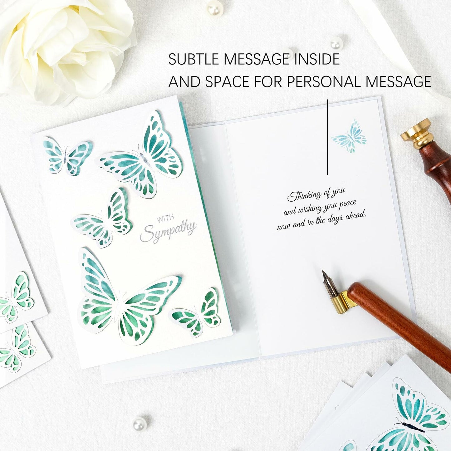Crisky 25 Pack Religious Sympathy Cards White Flower Scripture 4 Assortments