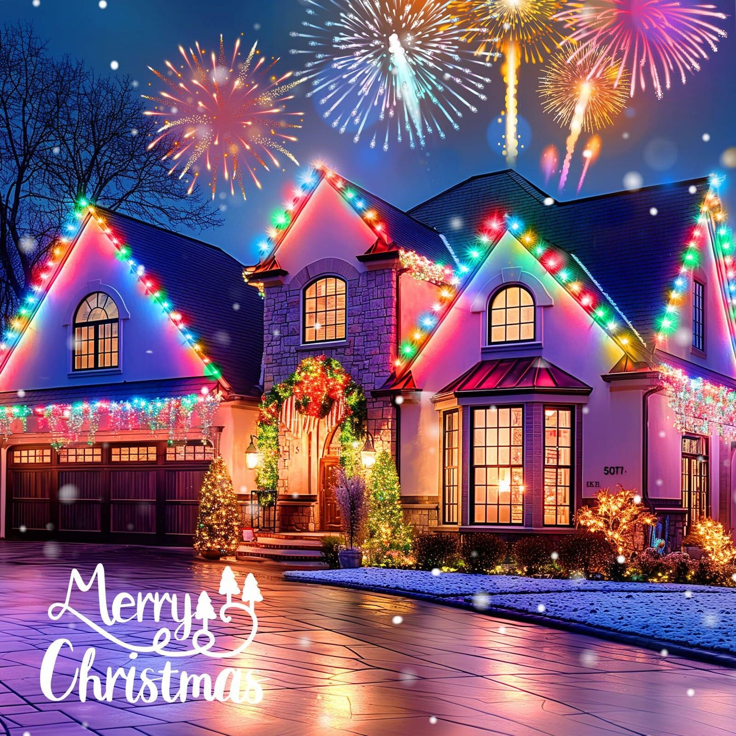Brightown 2 Pack C9 Christmas Lights 200 LED 162FT Multicolor Timer 8 Modes