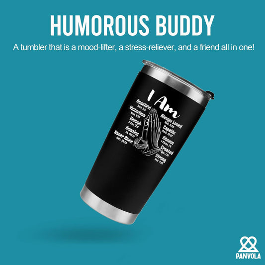 Panvola Vacuum Insulated Tumbler Stainless Steel 20oz Black