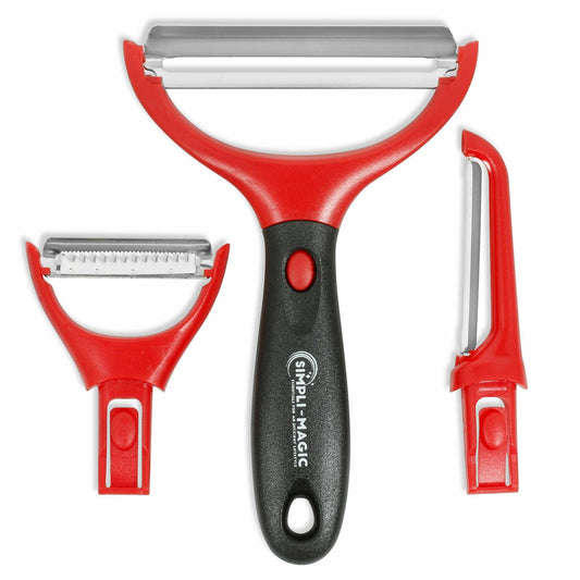 Simpli-Magic 79319 Trio Set Stainless Steel Julienne Vegetable Peeler 3pc Large