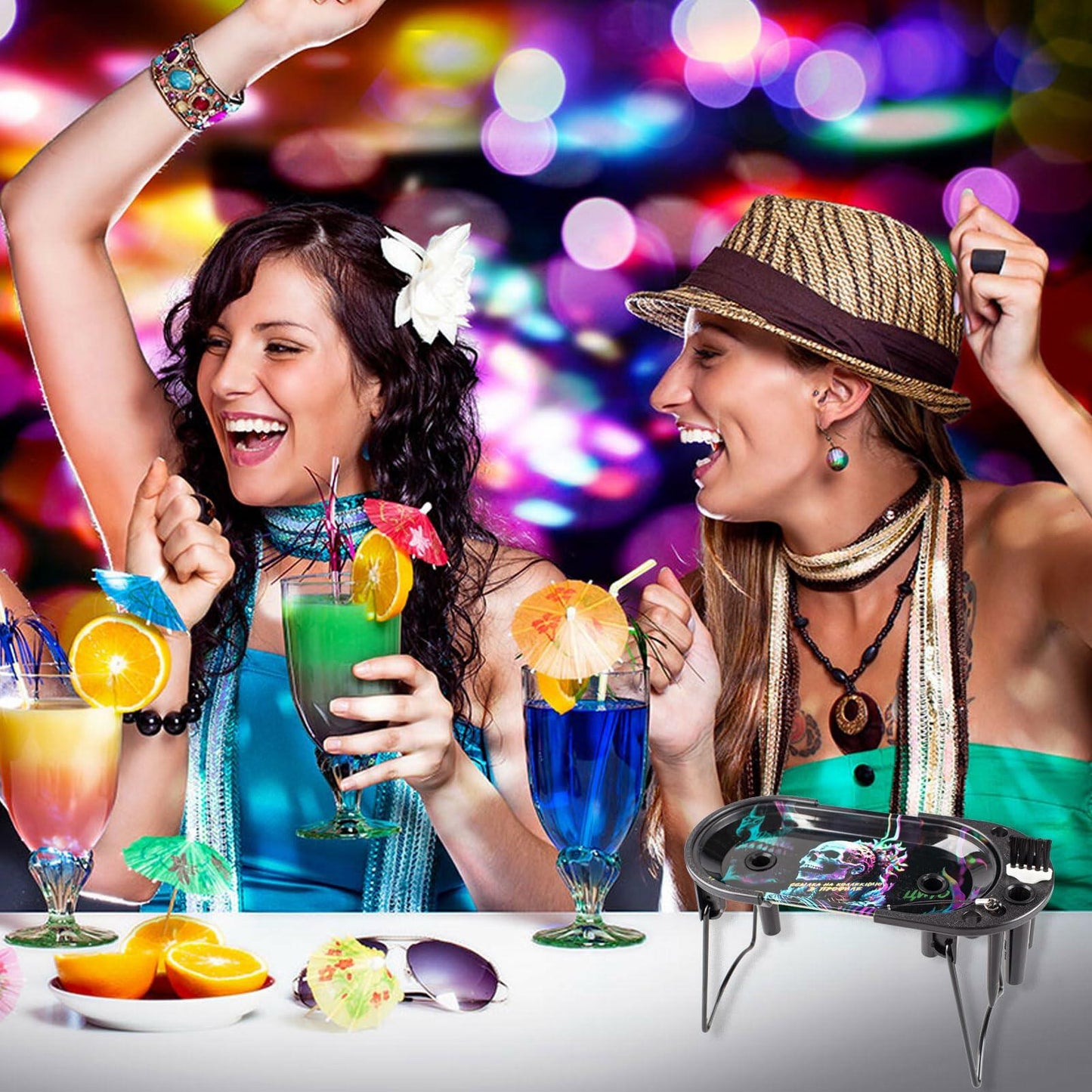 Seabbo Rolling Tray Pre Roll Machine Folding Station Metal Tray Blue B126