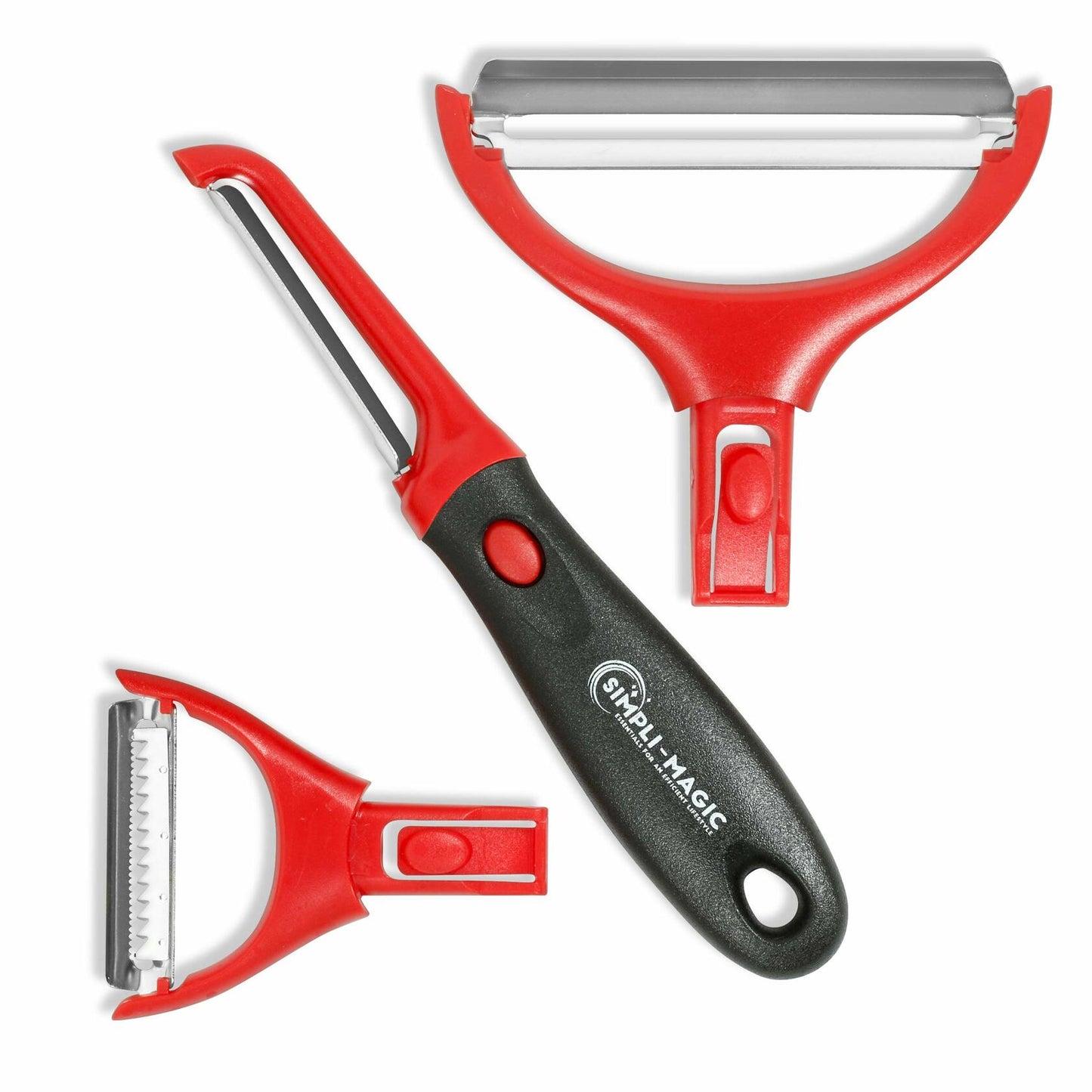 Simpli-Magic 79319 Trio Set Stainless Steel Julienne Vegetable Peeler 3pc Large