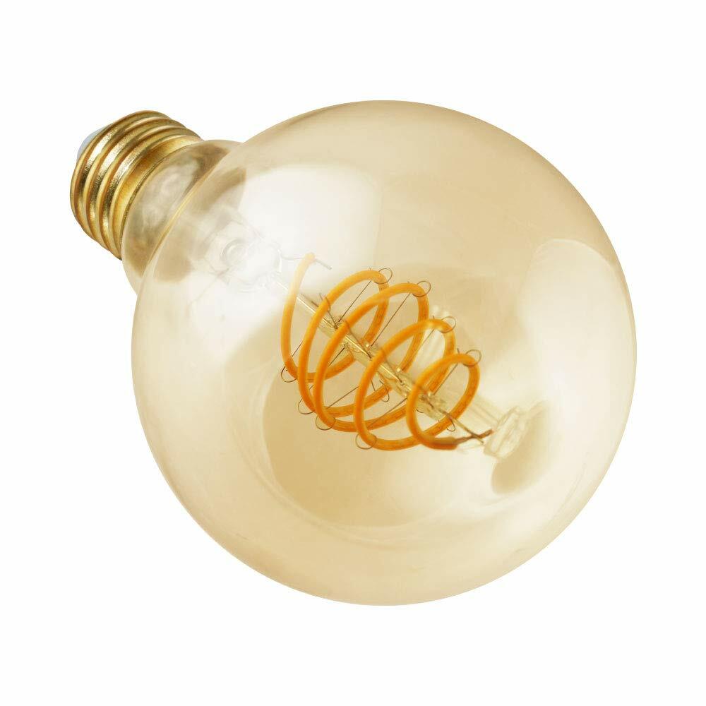 Euri Lighting VG25-3020ad Dimmable LED G25 Filament Bulb Amber Glass 1 Count