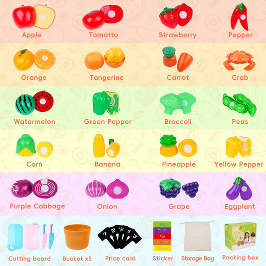 Hilsoeet Color Sorting Play Food Set Montessori Educational Toy Toddlers