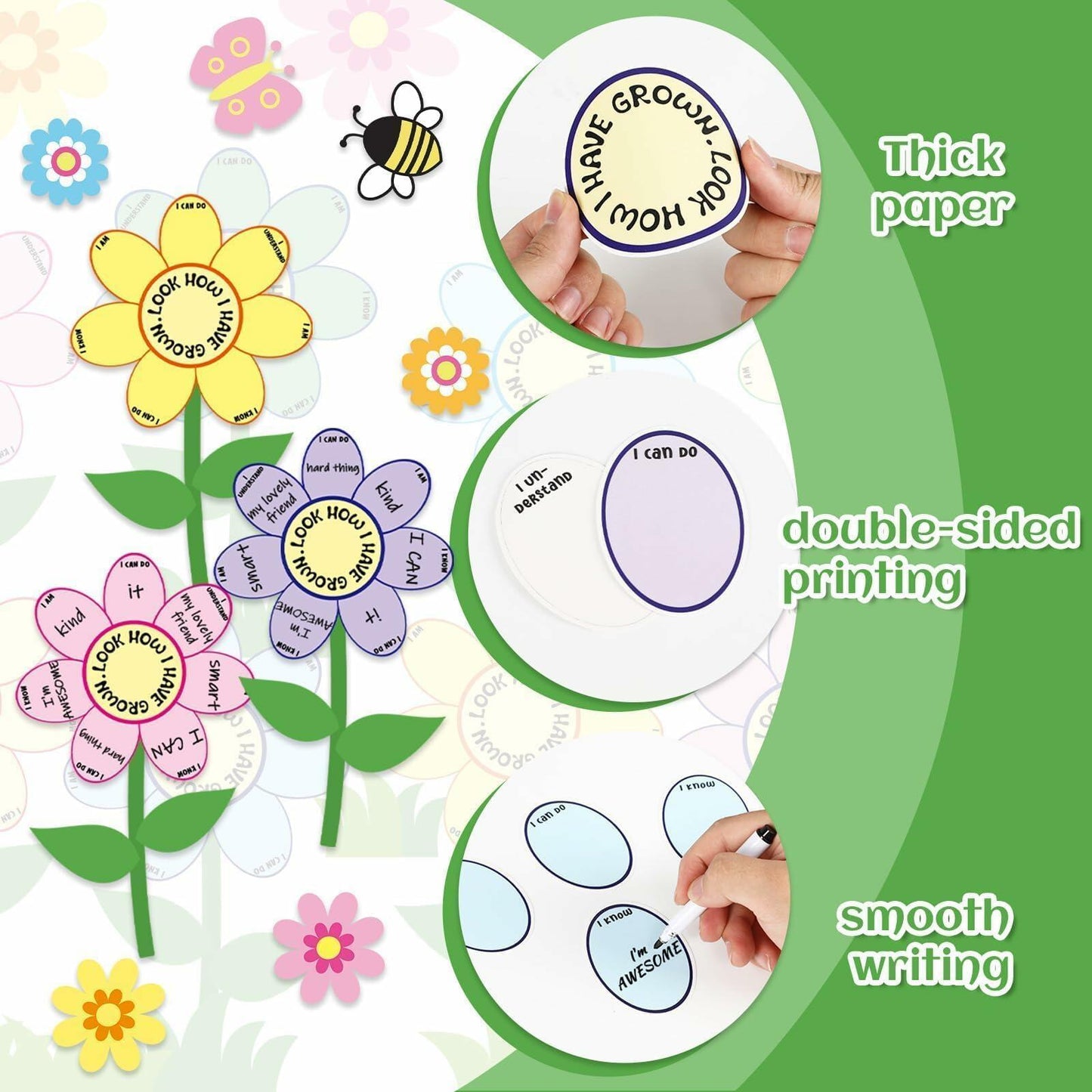 182PCS Spring Bulletin Board Decorations Set Flowers Floral Classroom Decor