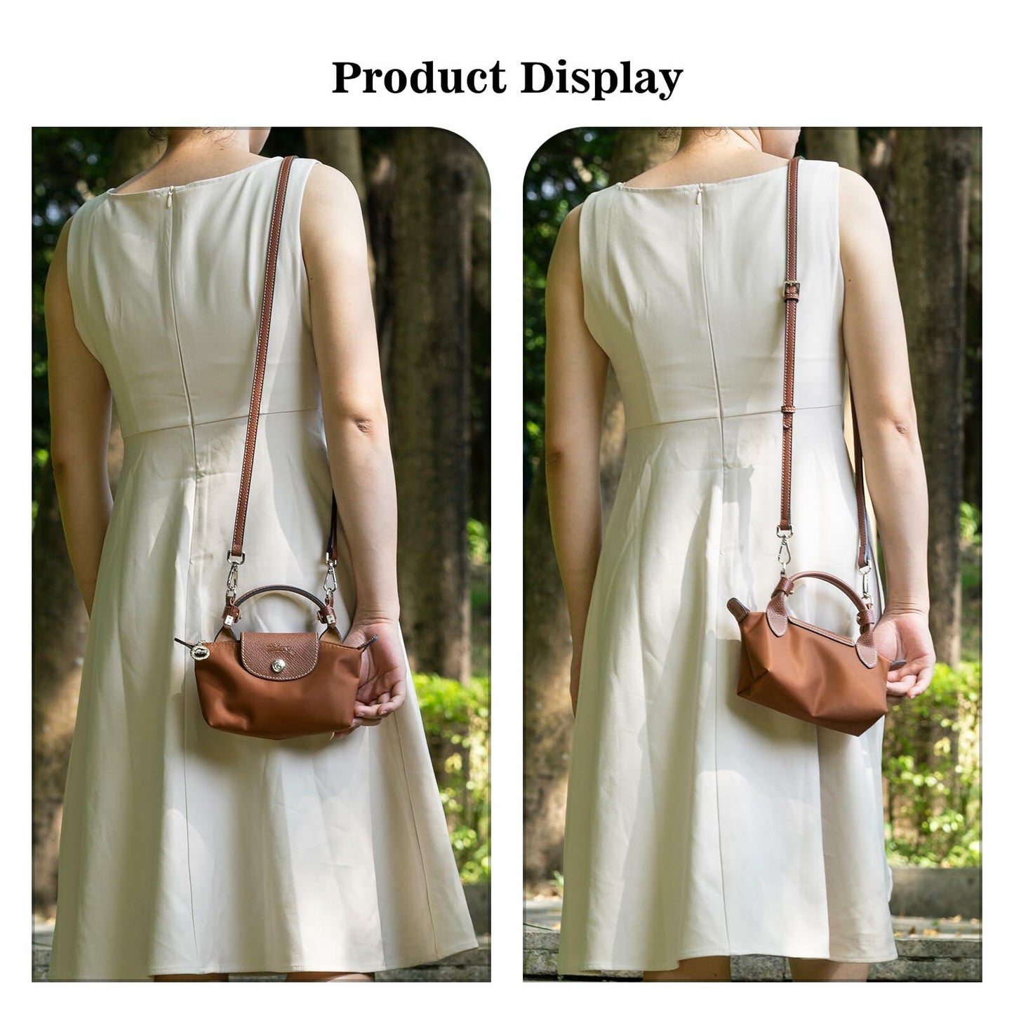 XKE-X Adjustable Leather Purse Strap Kit Brown Handbag Crossbody