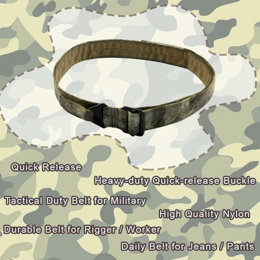 Tactical Belt Men Adjustable Loop Inner Duty Waist Gear Purple Camo