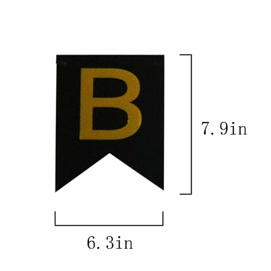 GLASNES Happy Birthday Banner Decoration Kit Black and Gold Party Supplies