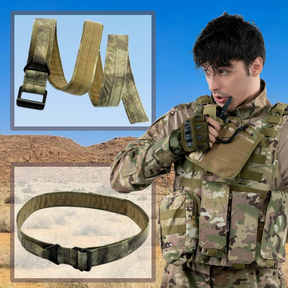 Tactical Belt Men Adjustable Loop Inner Duty Waist Gear Purple Camo