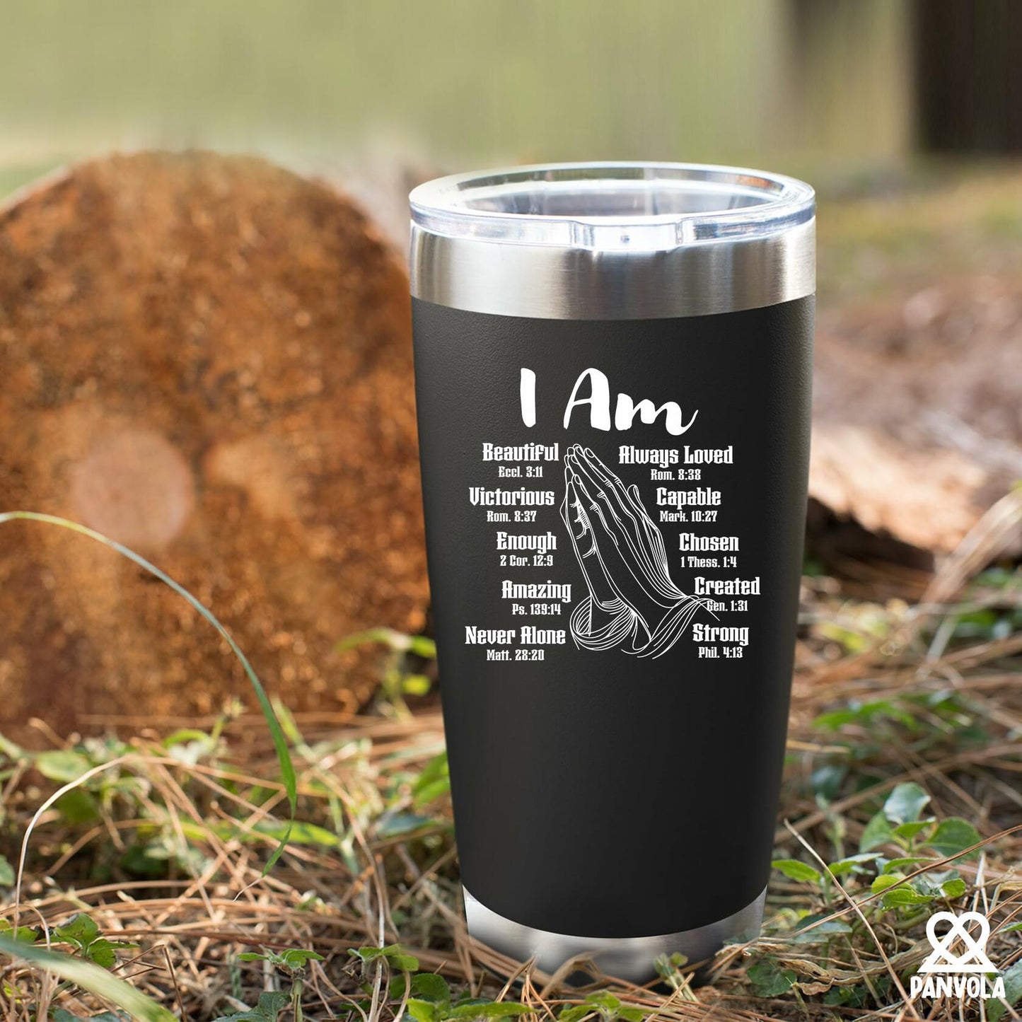 Panvola Vacuum Insulated Tumbler Stainless Steel 20oz Black