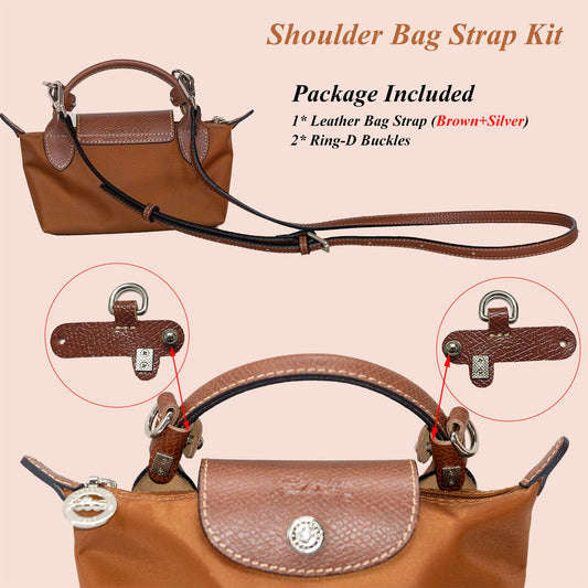XKE-X Adjustable Leather Purse Strap Kit Brown Handbag Crossbody