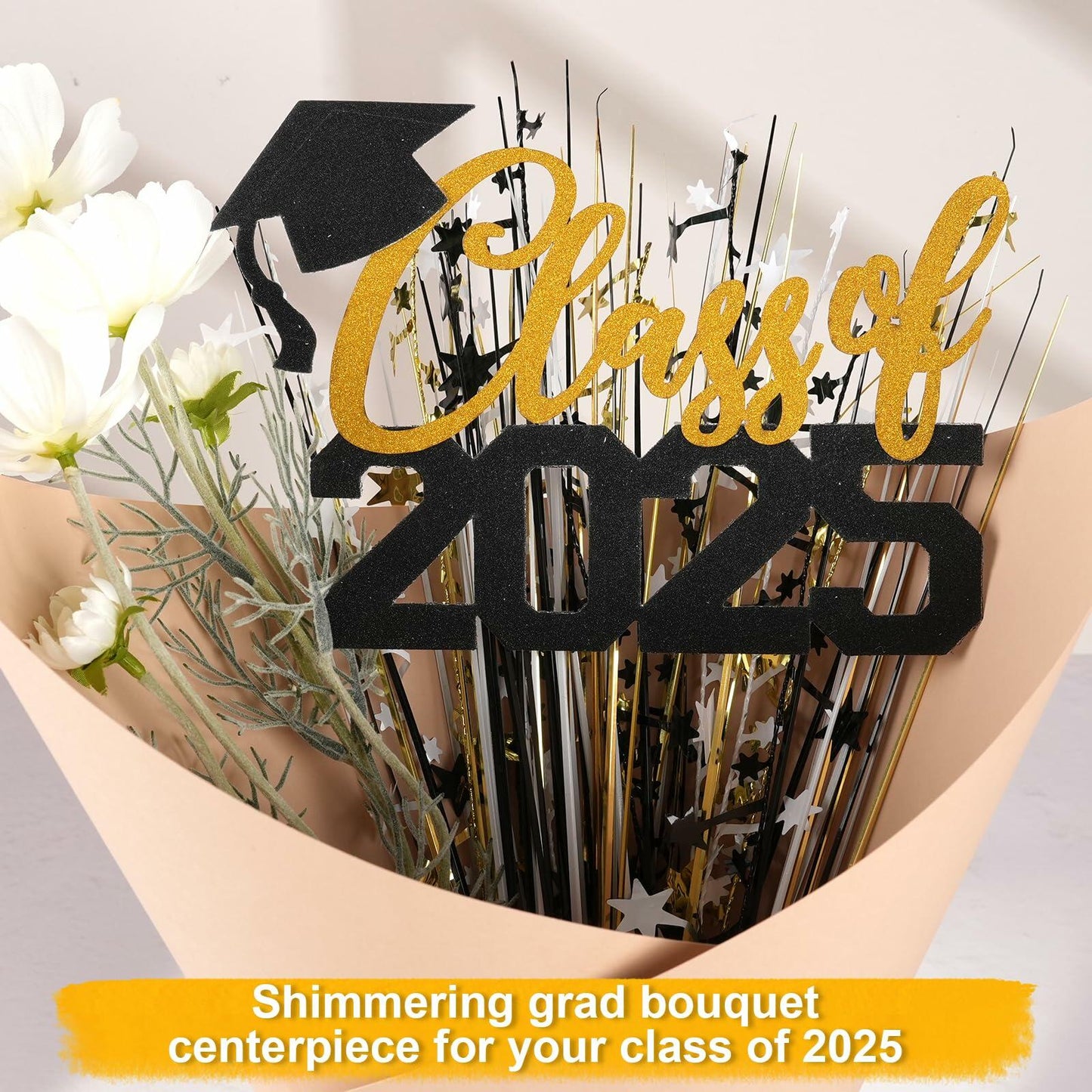 Graduation Decorations Class of 2025 23pcs Blue Gold Centerpiece Sticks