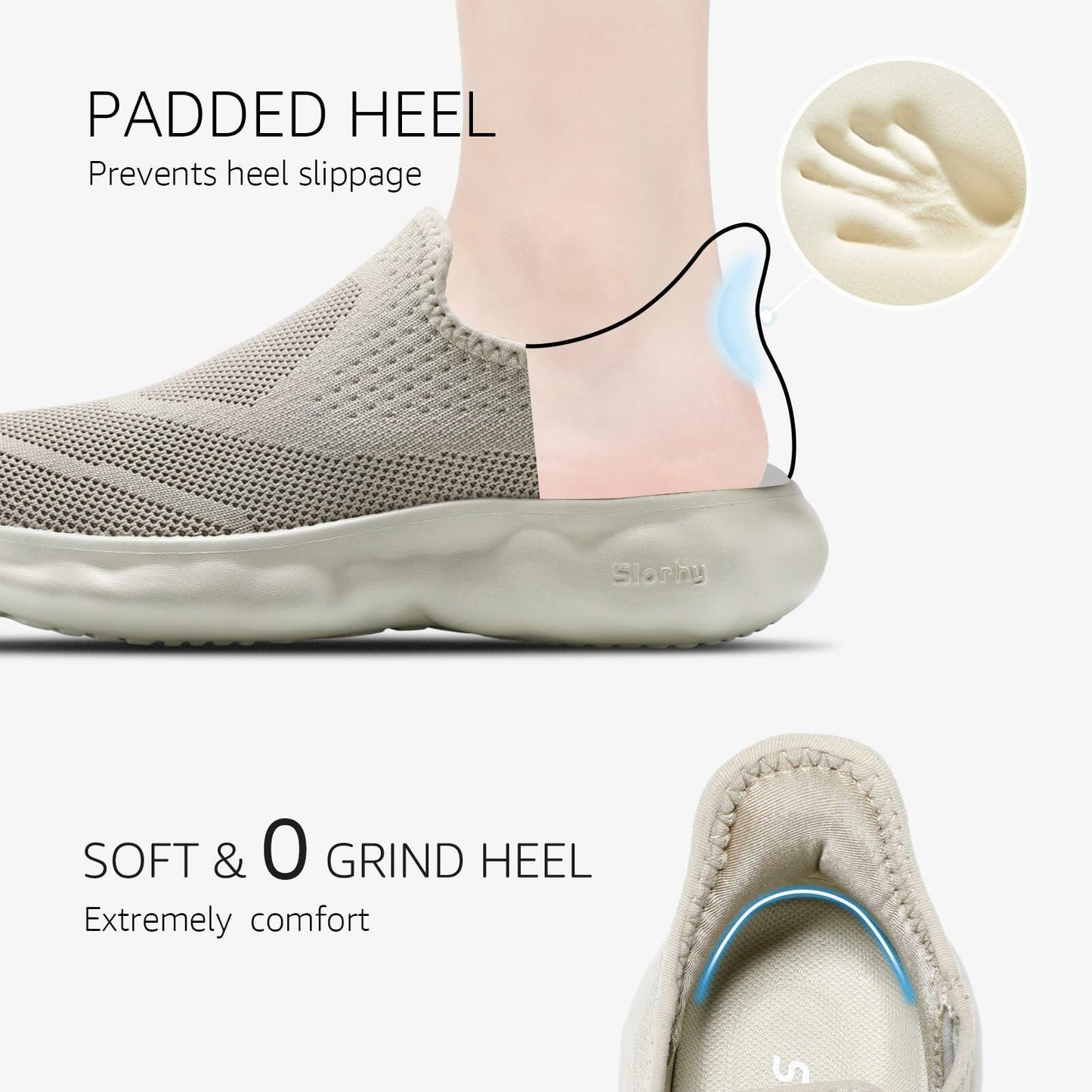 STQ Orthopedic Slip-On Sneakers Women Taupe Size 8.5