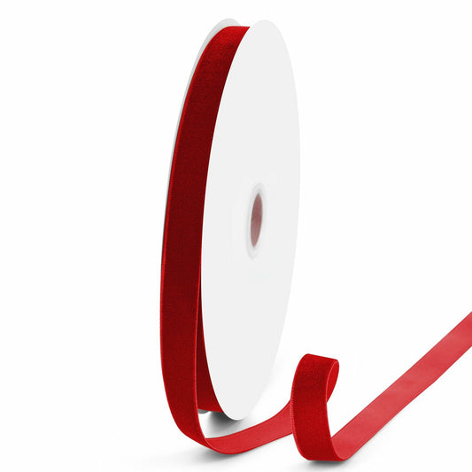 VISPAD Velvet Ribbon 5/8" x 25yd Red Single Face 1 Roll