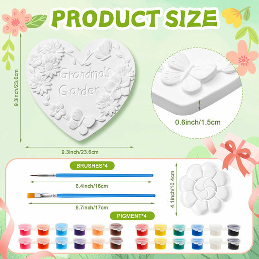 Juexica Grandma's Garden Stepping Stone DIY Paint Kit 10.4 Inch