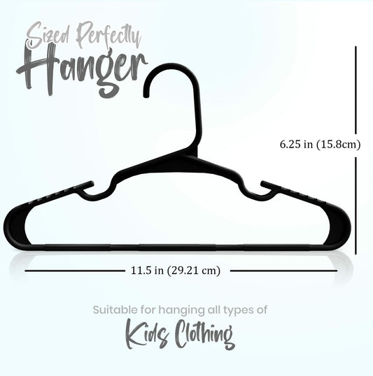 Utopia Home Kids Plastic Hangers 11.5 Inch Black 20 Pack