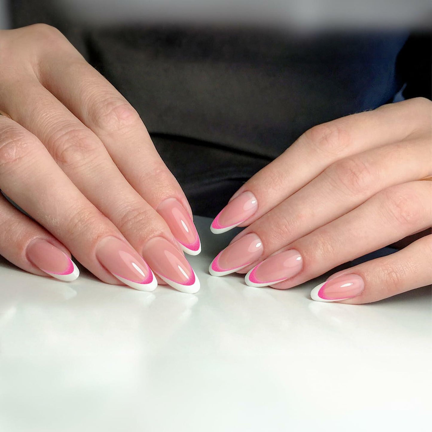 Lnngub Nail Art Stickers French Gradient Stripes White 12 Sheets