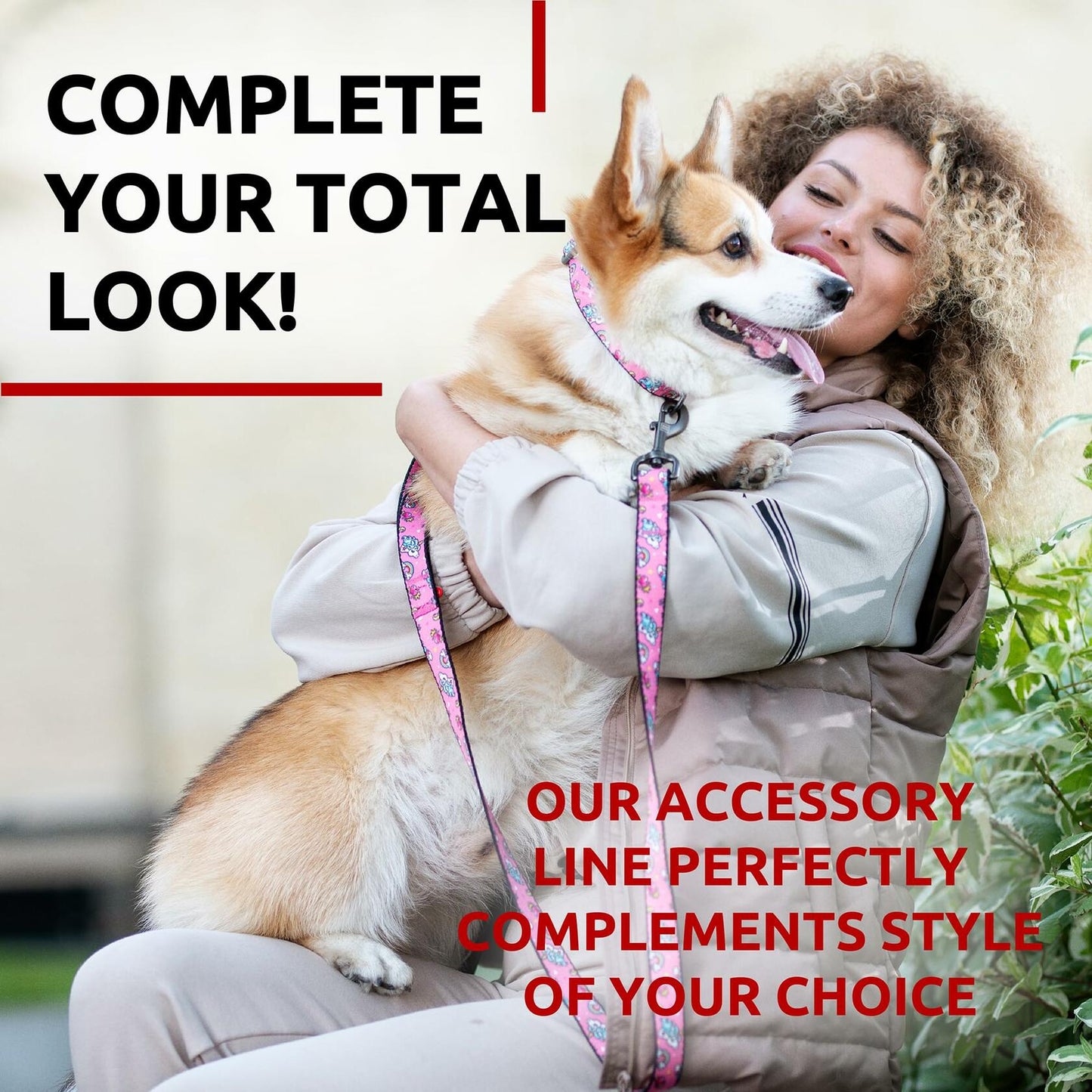 WAUDOG Nylon Dog Leash Heavy Duty 4 Ft for Small & Medium Dogs