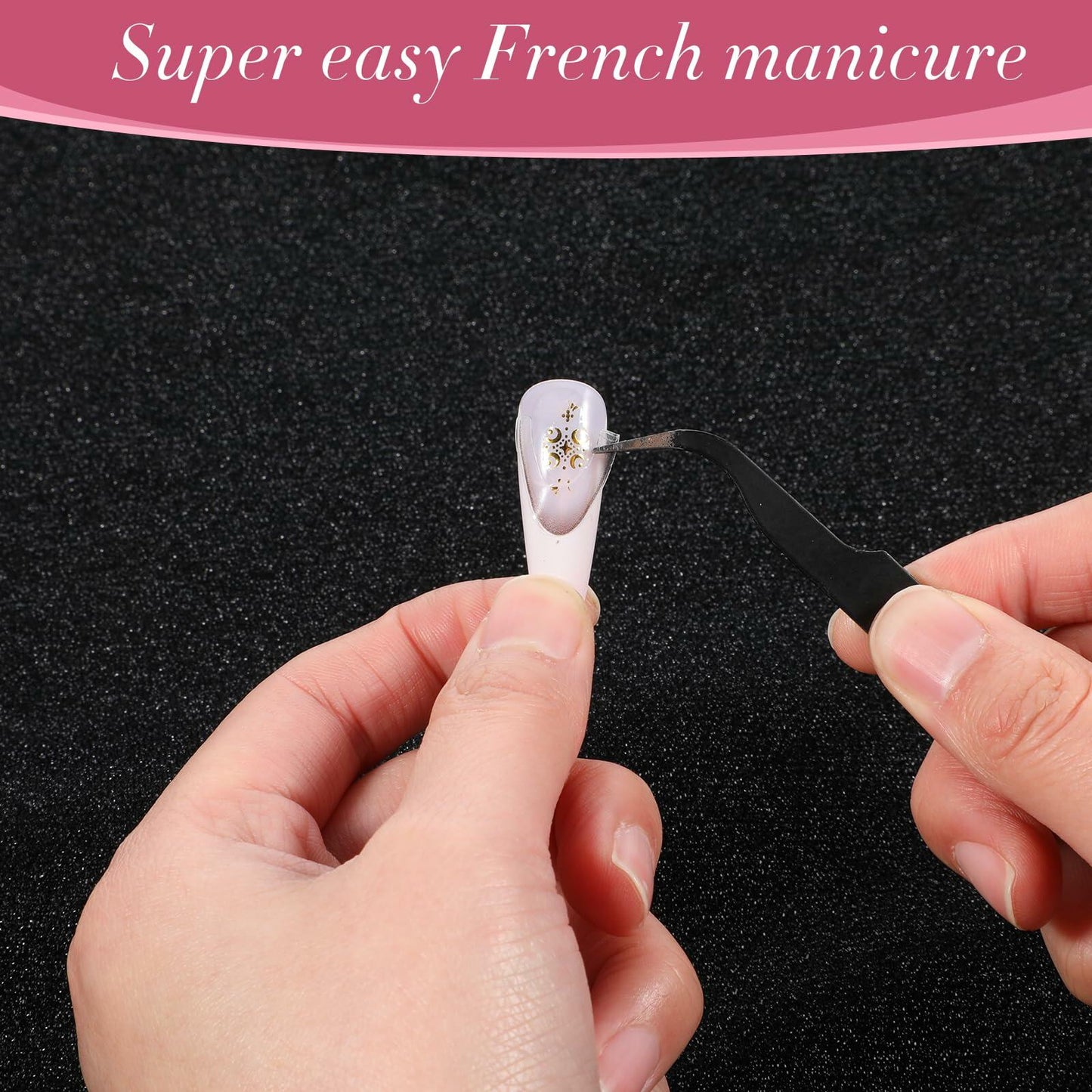 Lnngub Nail Art Stickers French Gradient Stripes White 12 Sheets
