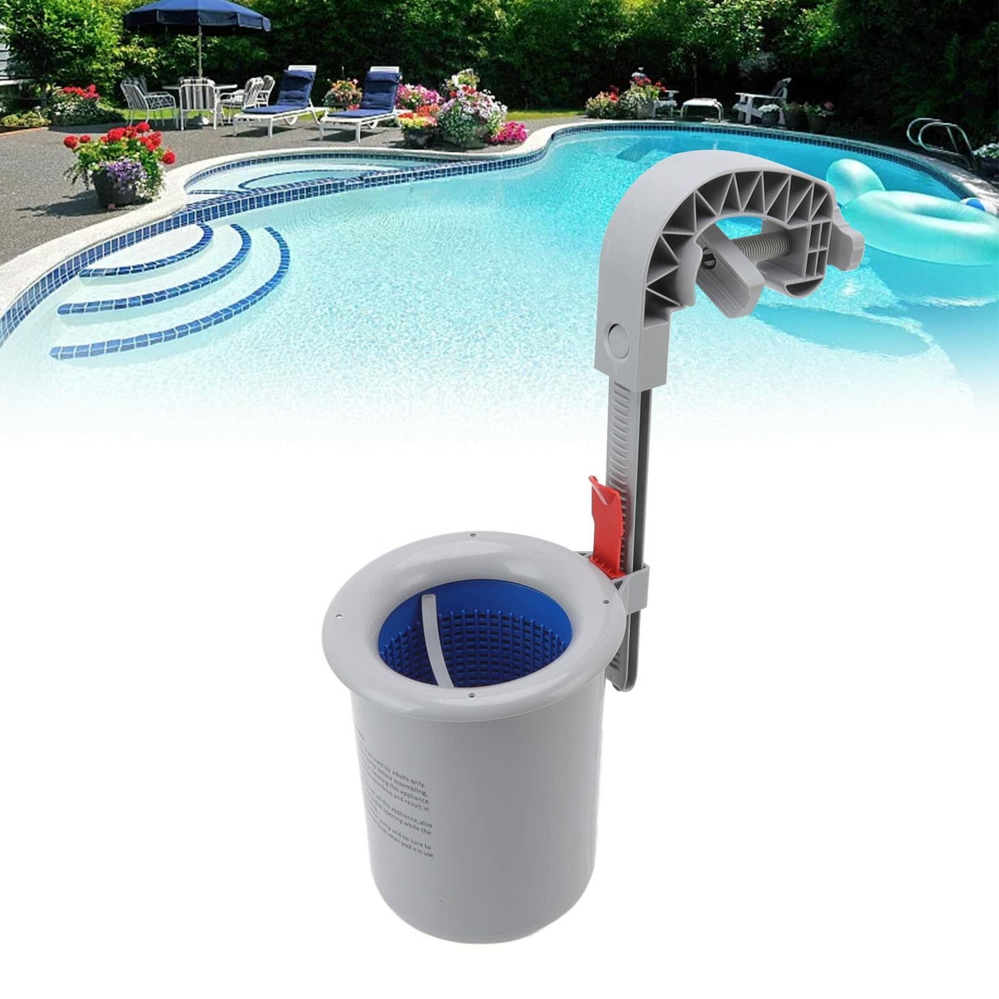 Kuuleyn Above Ground Pool Surface Skimmer Wall Mount Gray Automatic