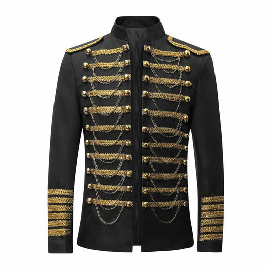 Luxury Men's Slim Fit Suit Blazer & Trousers Set Black Size XL