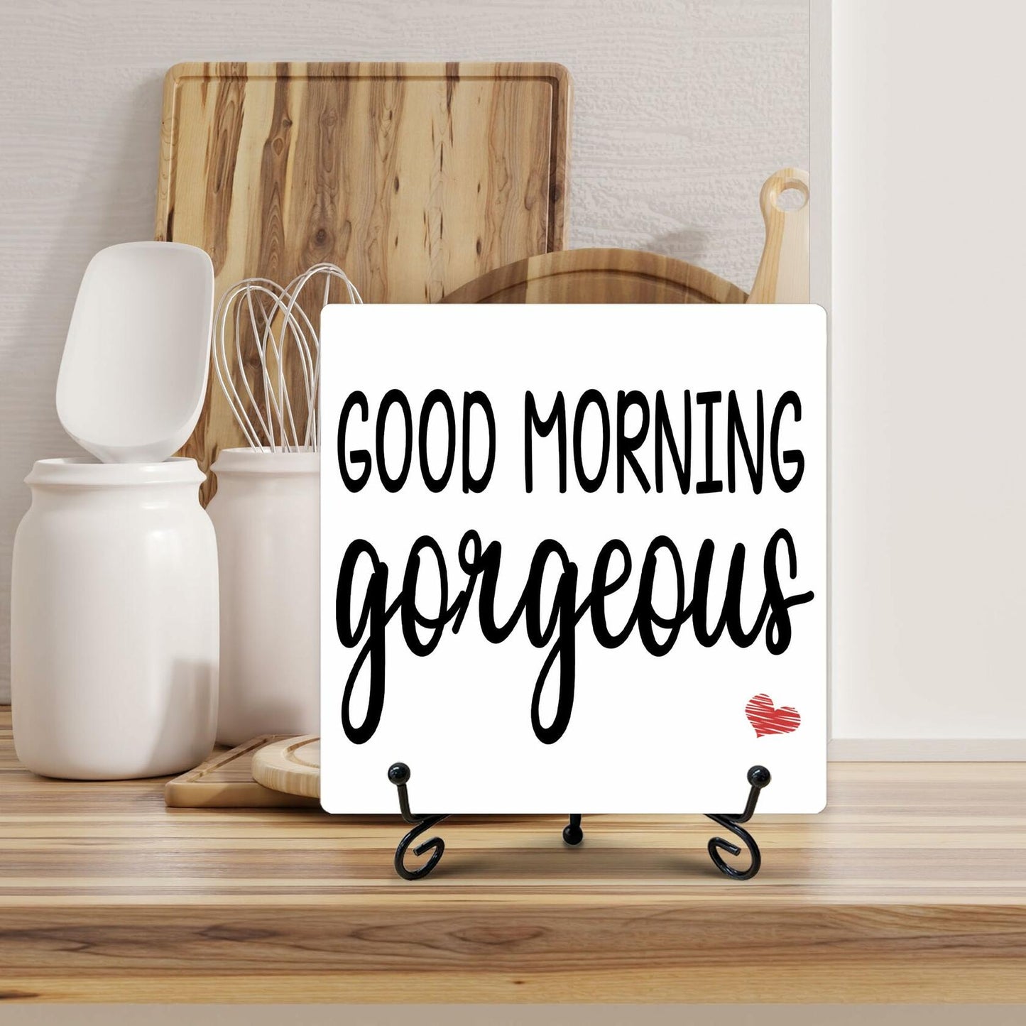 Farmhouse Good Morning Gorgeous Sign Bathroom Decor 5x5 Inches
