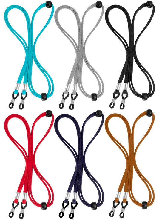 BILIONE Adjustable Leather Eyeglass Holder Straps 6 Pcs Universal Sport