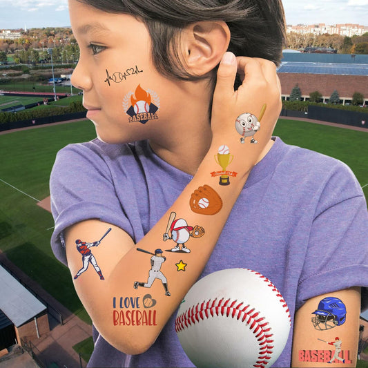 Baseball Temporary Tattoos 72 Pcs 6 Sheets Sport Party Favors Gift Idea