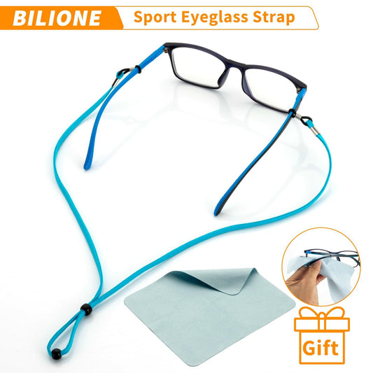 BILIONE Adjustable Leather Eyeglass Holder Straps 6 Pcs Universal Sport