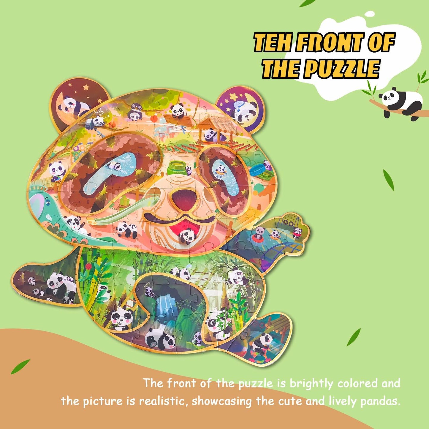 HAS Floor Puzzle 48 PCS Double-Sided Giant Panda Kids 4+