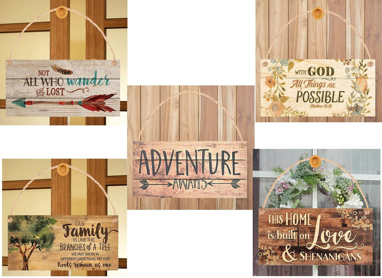 Retro Wooden Sign Coffee and Jesus Wall Art Decor 8x12 Inch