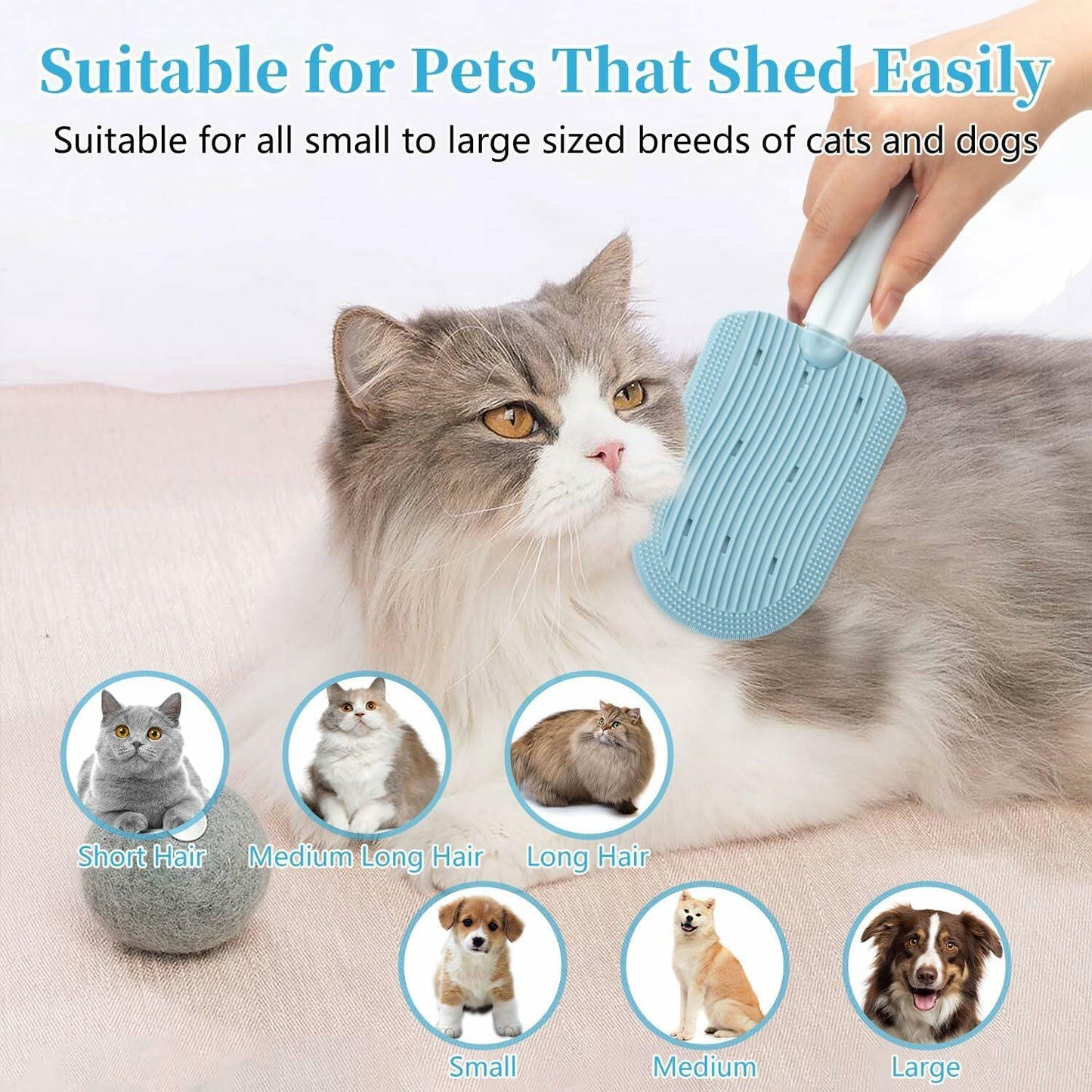 Cat Tongue Comb 2PCS Cat Grooming Brush Long Haired Cats Ice Cream Design