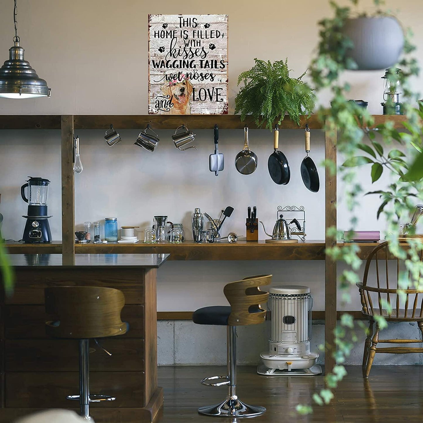 Retro Wooden Sign Coffee and Jesus Wall Art Decor 8x12 Inch