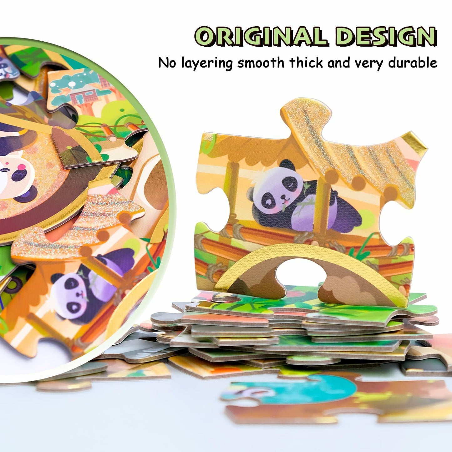 HAS Floor Puzzle 48 PCS Double-Sided Giant Panda Kids 4+