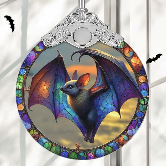 Magic Bat Christmas Stained Glass Ornament Holiday Decoration Unique Gift