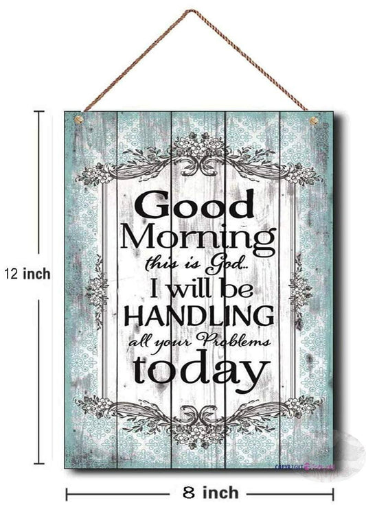 Retro Wooden Sign Coffee and Jesus Wall Art Decor 8x12 Inch