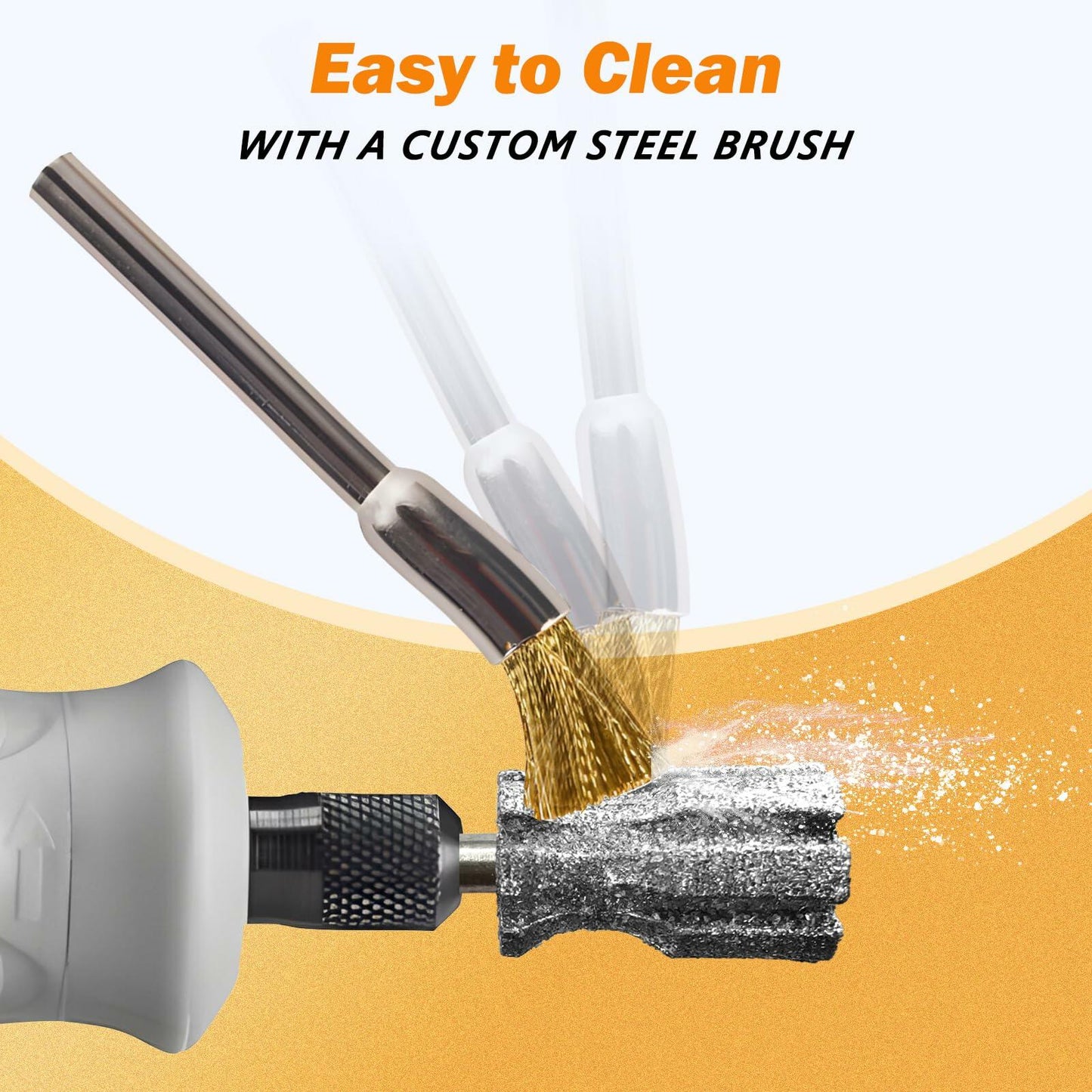 Dog Nail Grinder Bit Sawtooth Tip Steel Brush 1/8" Diamond Rotary Tool