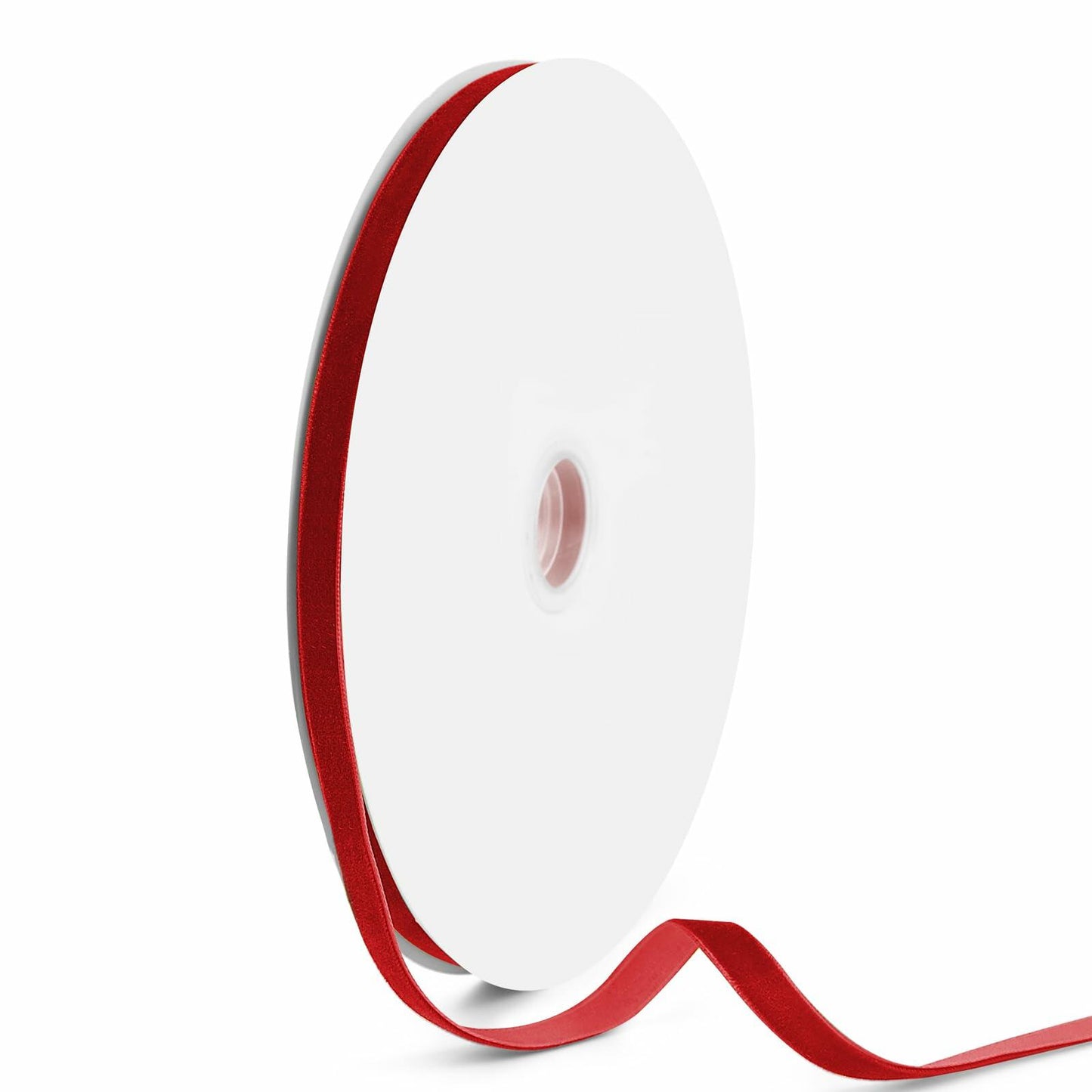 VISPAD Velvet Ribbon 3/8" x 25yd Red Single Face 1 Roll
