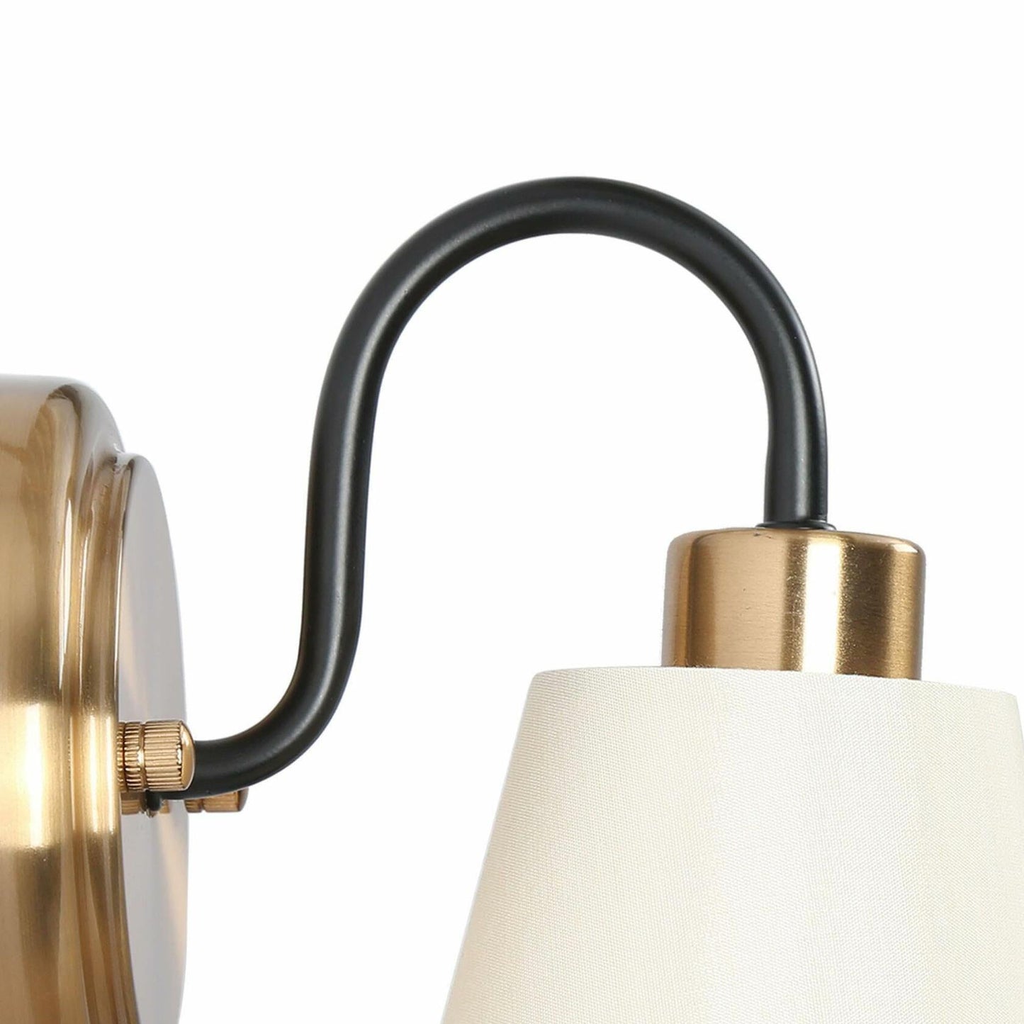 GEPOW Black Gold Wall Sconce Modern Fabric Shade Bathroom Wall Light
