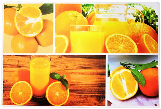 Homestyle Set of 4 Foam Backed Placemats Oranges & Juice 12x18 inch